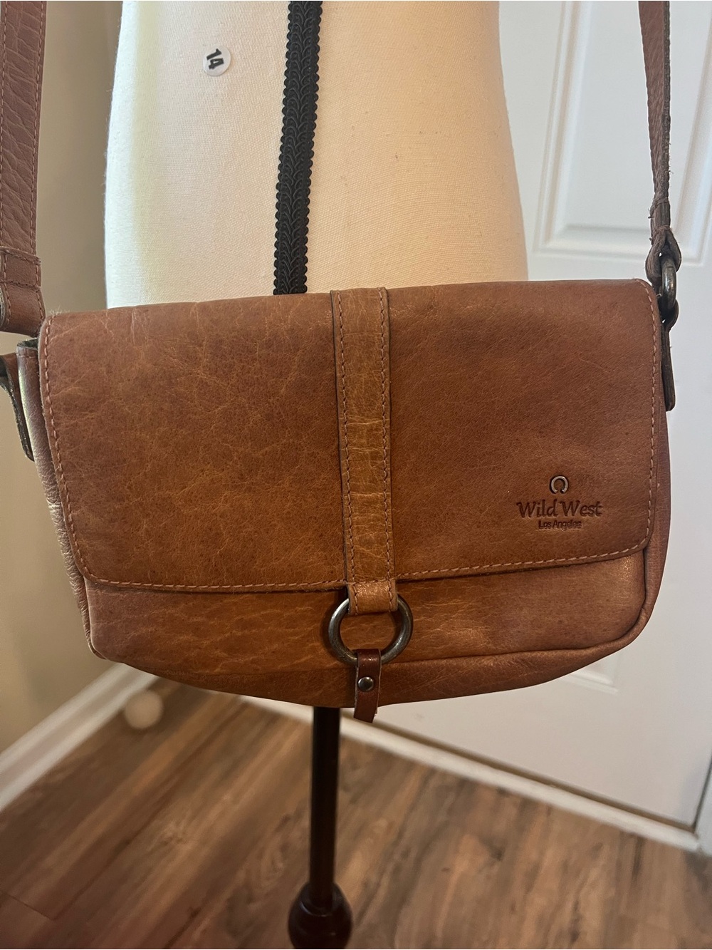 Wild West brown leather western crossbody
